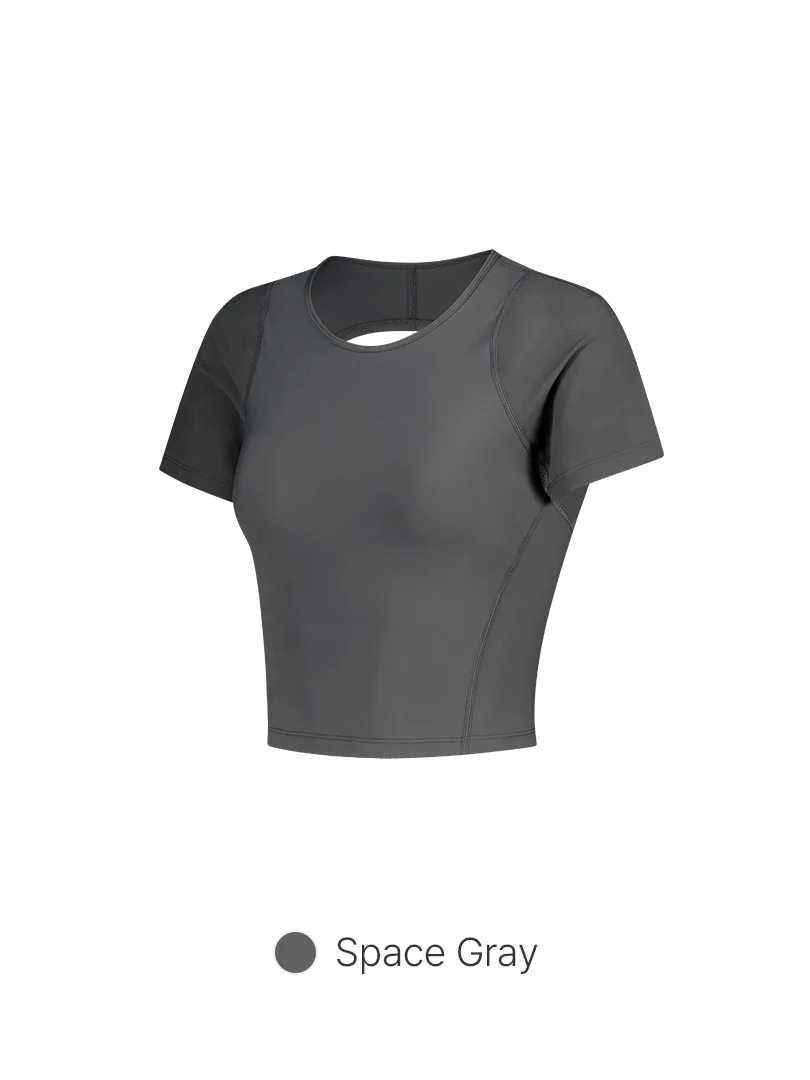 Cut Out Back Cropped Short Sleeve - Image 7