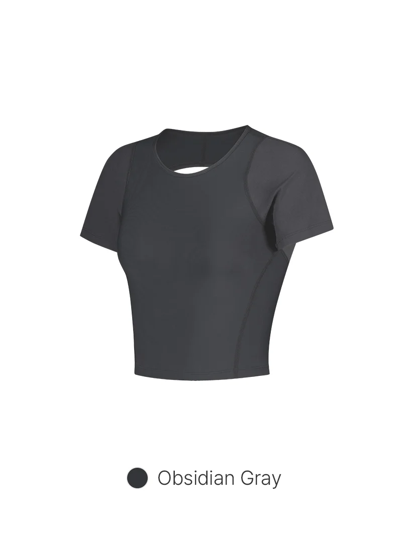 Cut Out Back Cropped Short Sleeve - Image 8