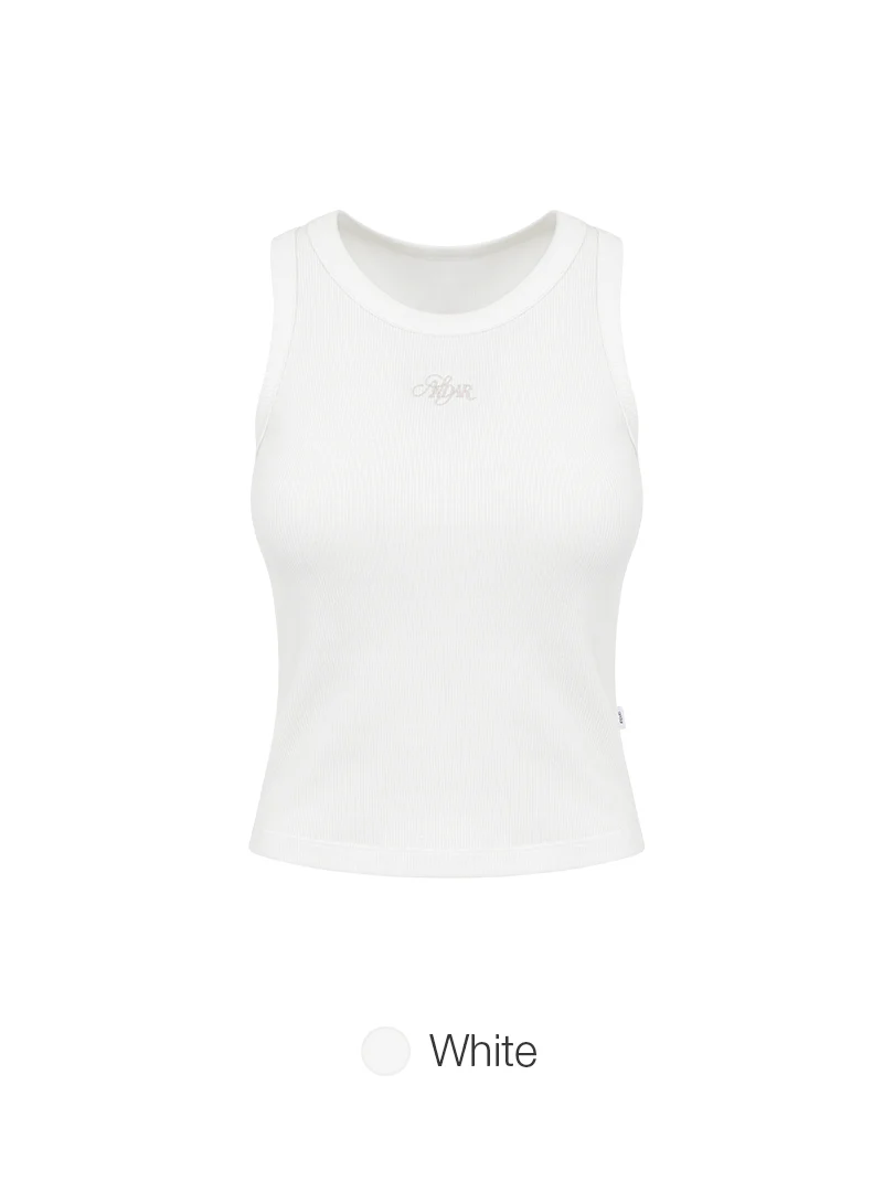 Embroidered Logo Ribbed Sleeveless - Image 4