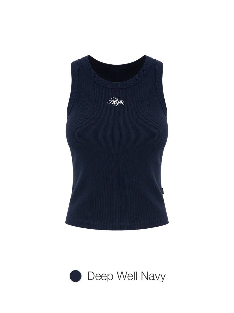 Embroidered Logo Ribbed Sleeveless - Image 5