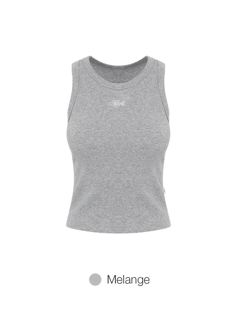 Embroidered Logo Ribbed Sleeveless - Image 6