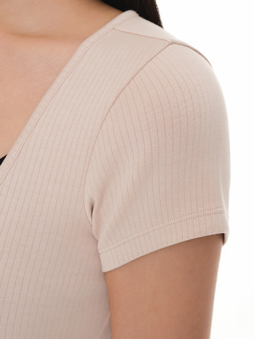 Fresh Ribbed Wrap Short Sleeve - Image 7