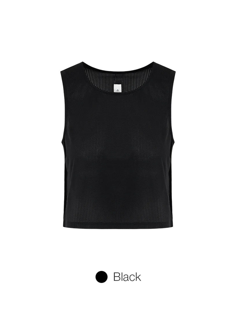 Jacquard Mesh Cropped Sleeveless Cover-Up - Image 2