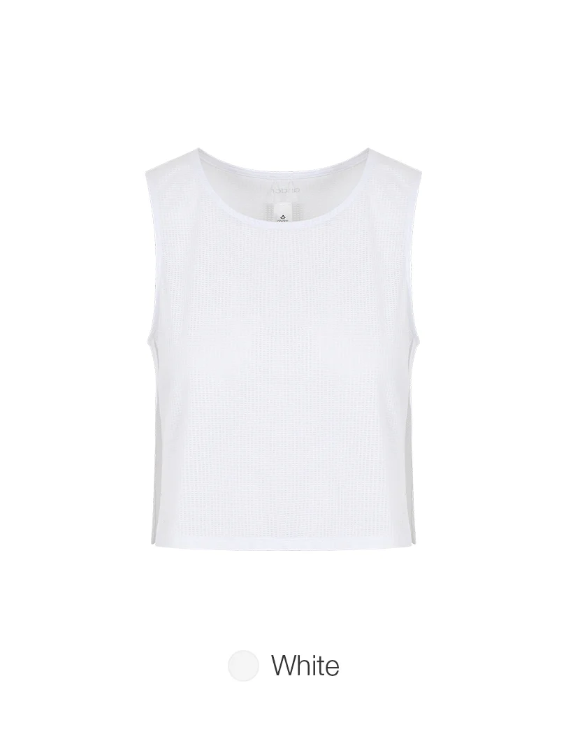 Jacquard Mesh Cropped Sleeveless Cover-Up - Image 5