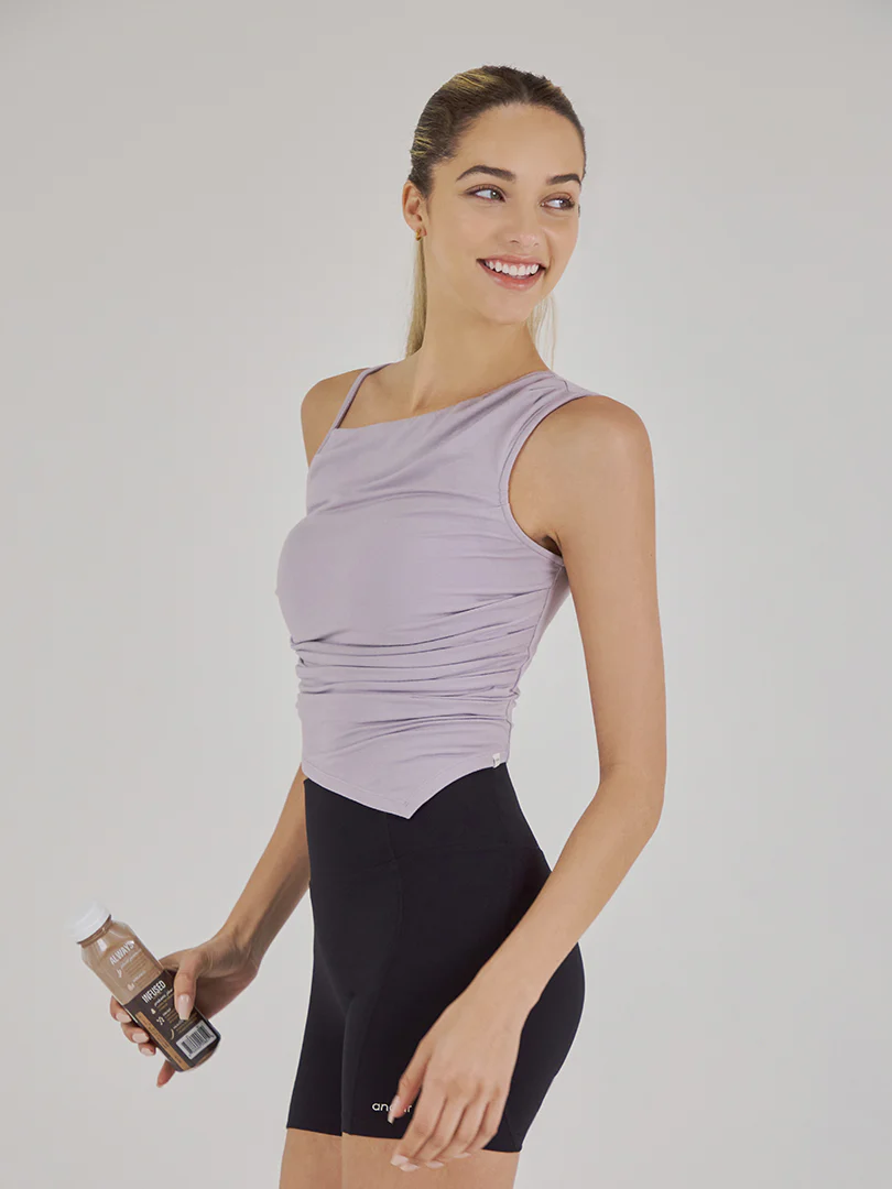 modal Sustainable Asymmetrical Drape Tank Top - Image 4