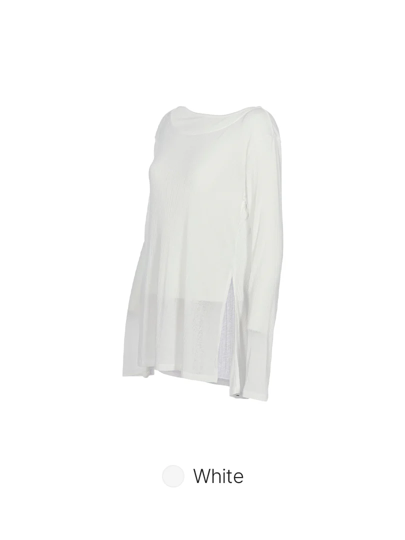 Ribbed Side Slit Long Sleeve - Image 10
