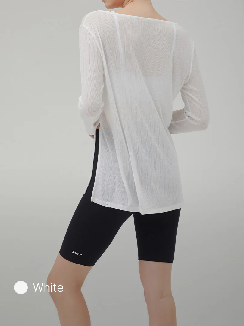 Ribbed Side Slit Long Sleeve - Image 6