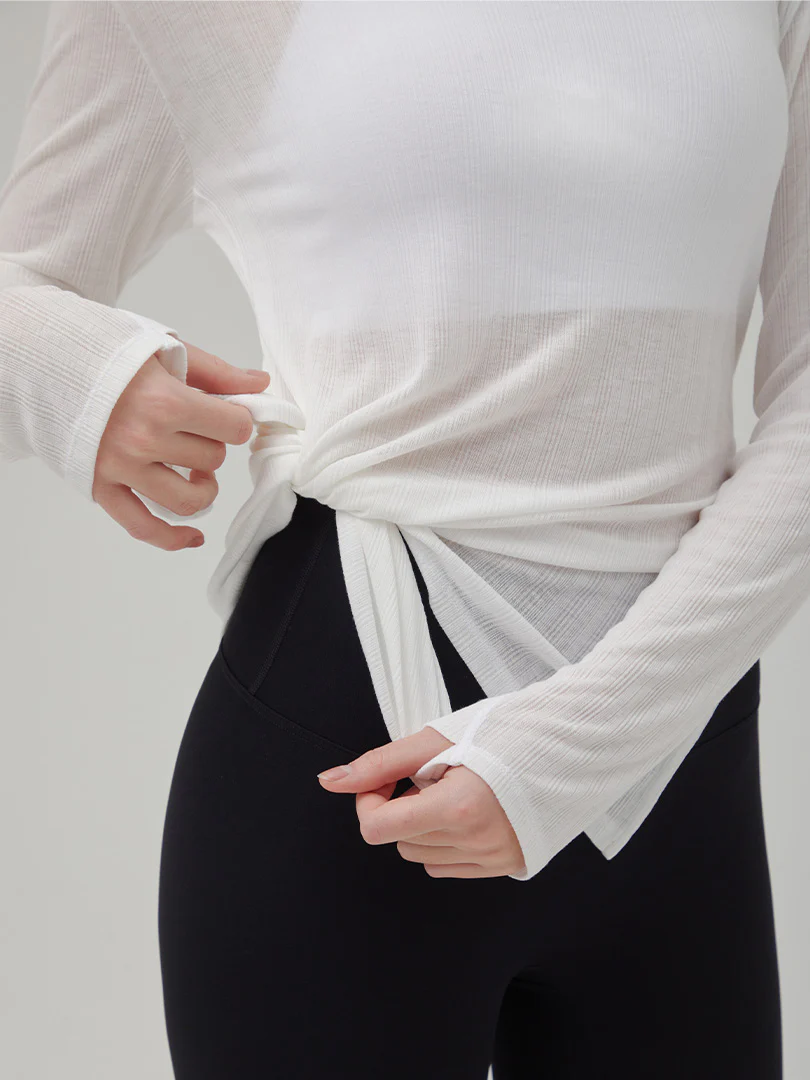 Ribbed Side Slit Long Sleeve - Image 8